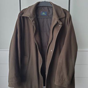 Men's Lacoste Wool Coat Brown Green Colour